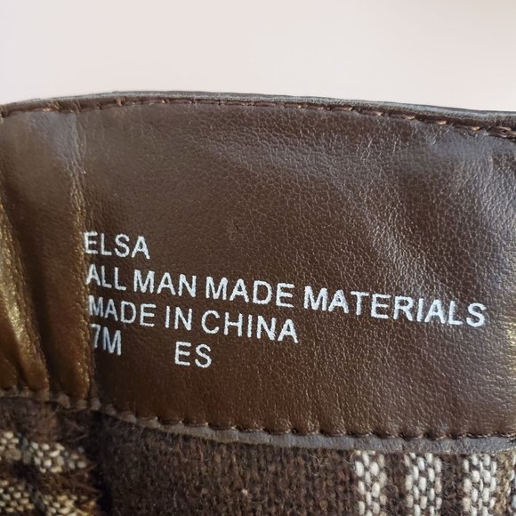 Mudd 7M Brown Chunky Heels 90s Y2K School Girl Boots ELSA Western Wingtip - Picture 6 of 10